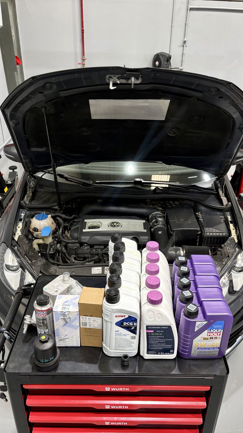 Engine oil, DSG fluid, coolant and filters prepared for the Mk6 GTI