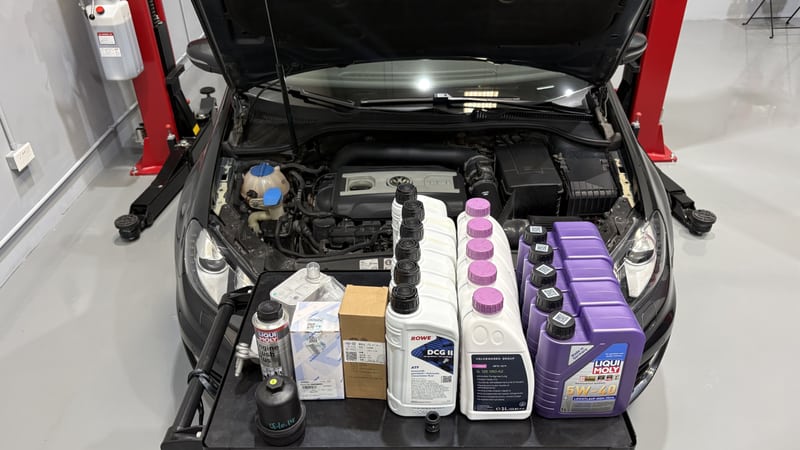 Volkswagen Golf Mk6 GTI with LIQUI MOLY oil, ROWE DSG fluid, G12evo coolant and service parts at Wolfsburg